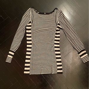 Free People black/grey striped sweater